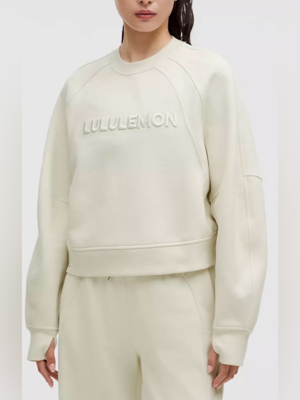 Lululemon Scuba Oversized Pullover *Wordmark, Bone, sz M/L